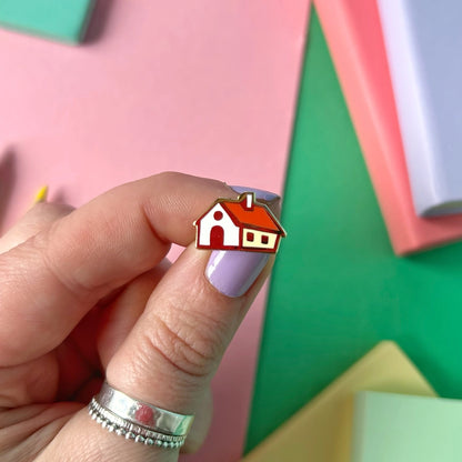 Tiny Tree and House Enamel Pin Set